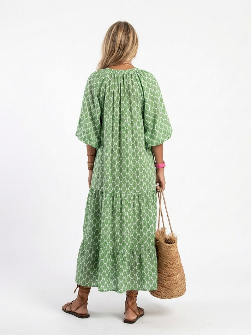 Aine | Patterned Midi Dress
