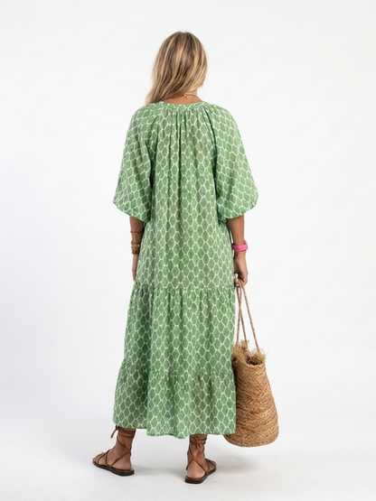 Aine | Patterned Midi Dress
