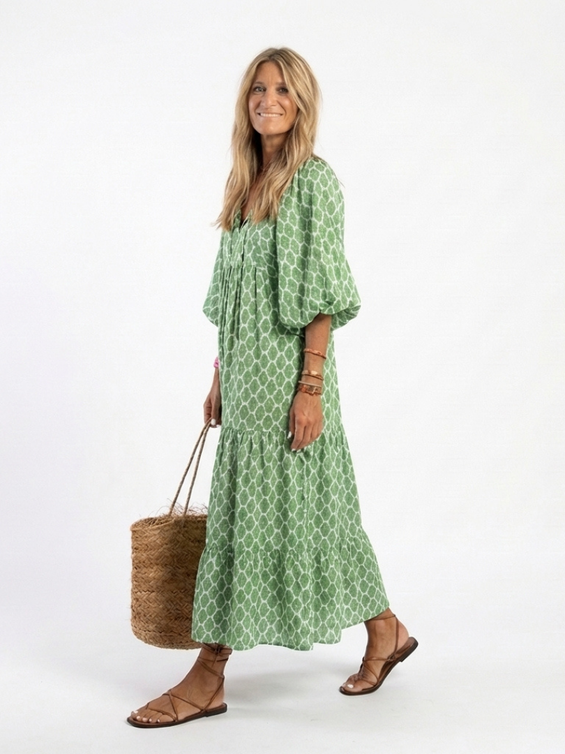 Aine | Patterned Midi Dress