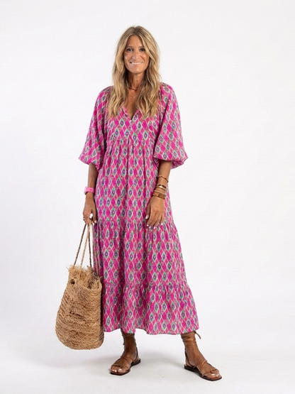 Aine | Patterned Midi Dress