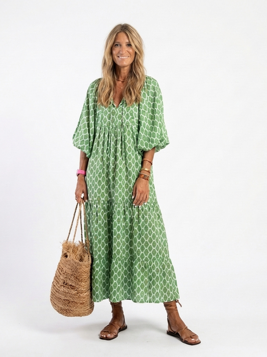 Aine | Patterned Midi Dress