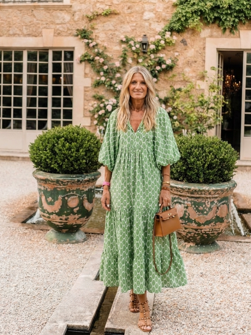 Aine | Patterned Midi Dress