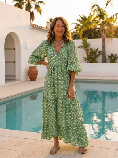 Aine | Patterned Midi Dress