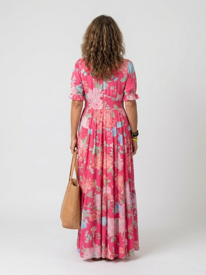 Tess | Floral V-Neck Midi Dress