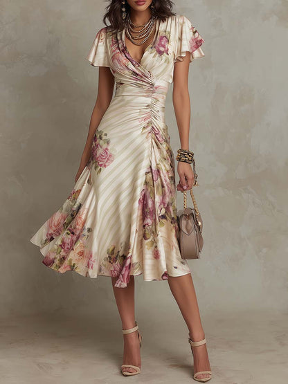 Gráinne | Vintage Floral Midi Dress