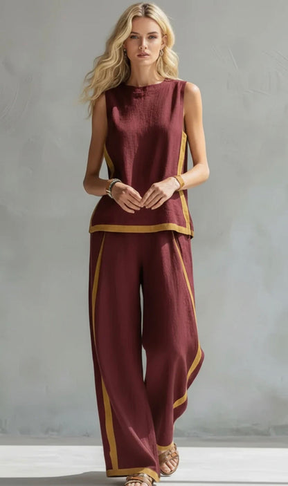 Laoise | Contrast Vest & Trouser Set