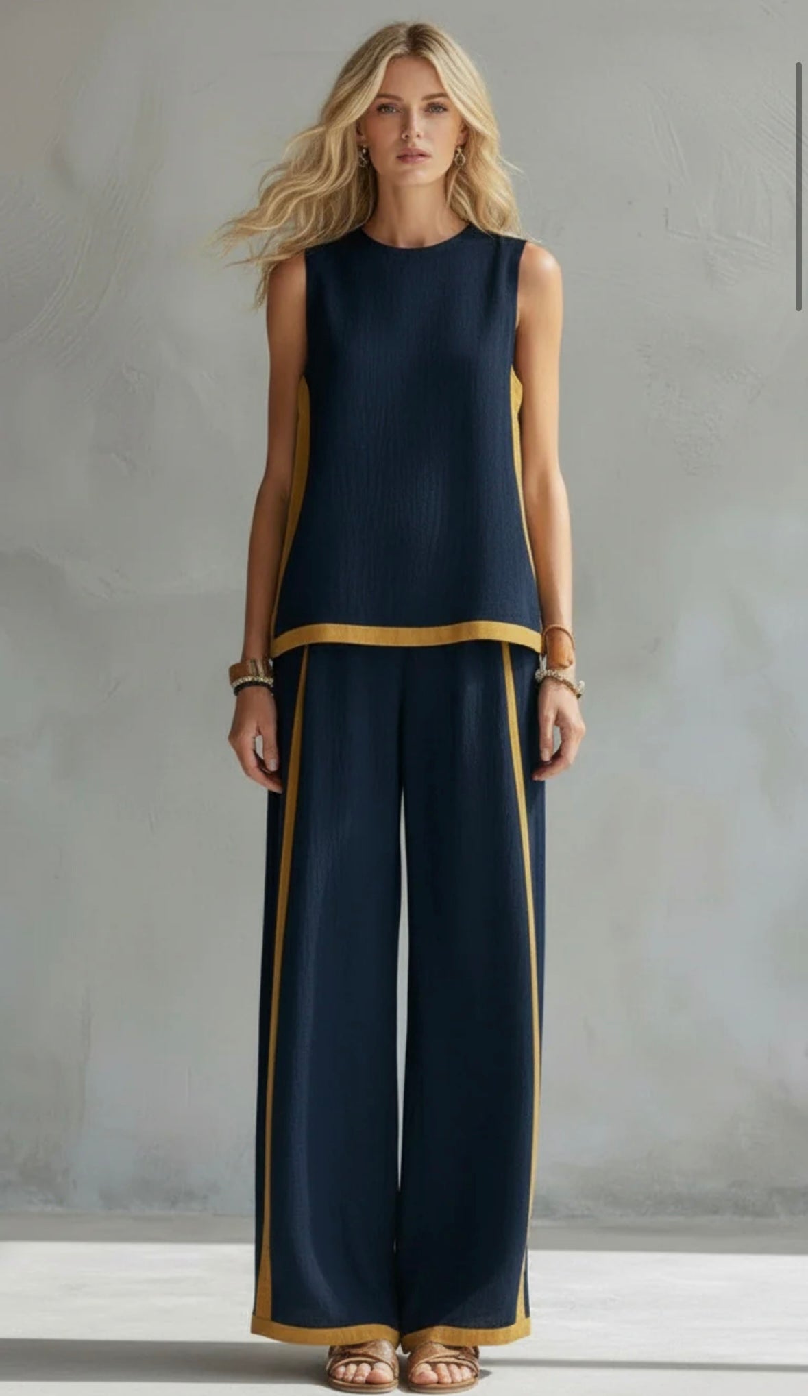 Laoise | Contrast Vest & Trouser Set