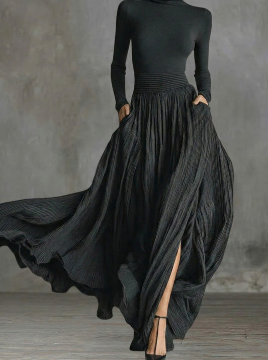 Aimend | High-Waist Maxi Dress