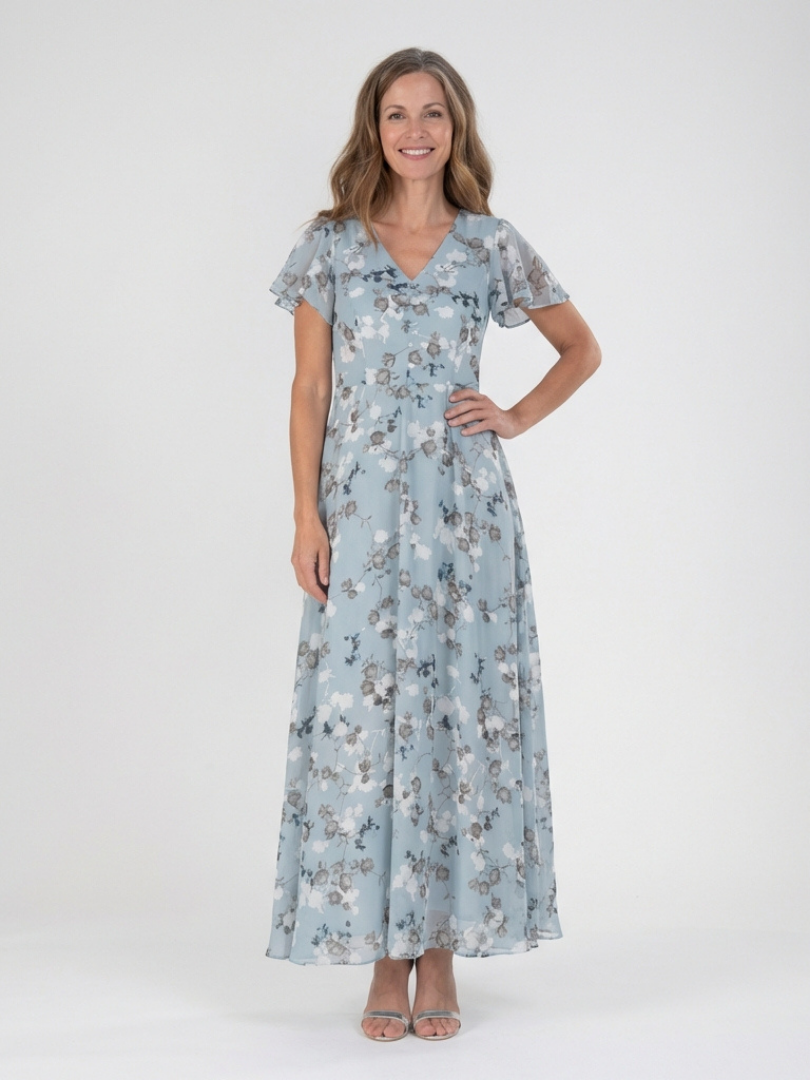 Saorla | Floral Chiffon Maxi Dress