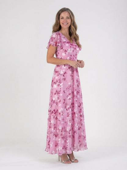 Saorla | Floral Chiffon Maxi Dress