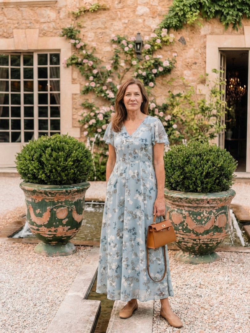 Saorla | Floral Chiffon Maxi Dress