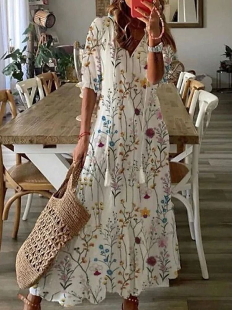 Élodie™ - Soft Floral Maxi Dress