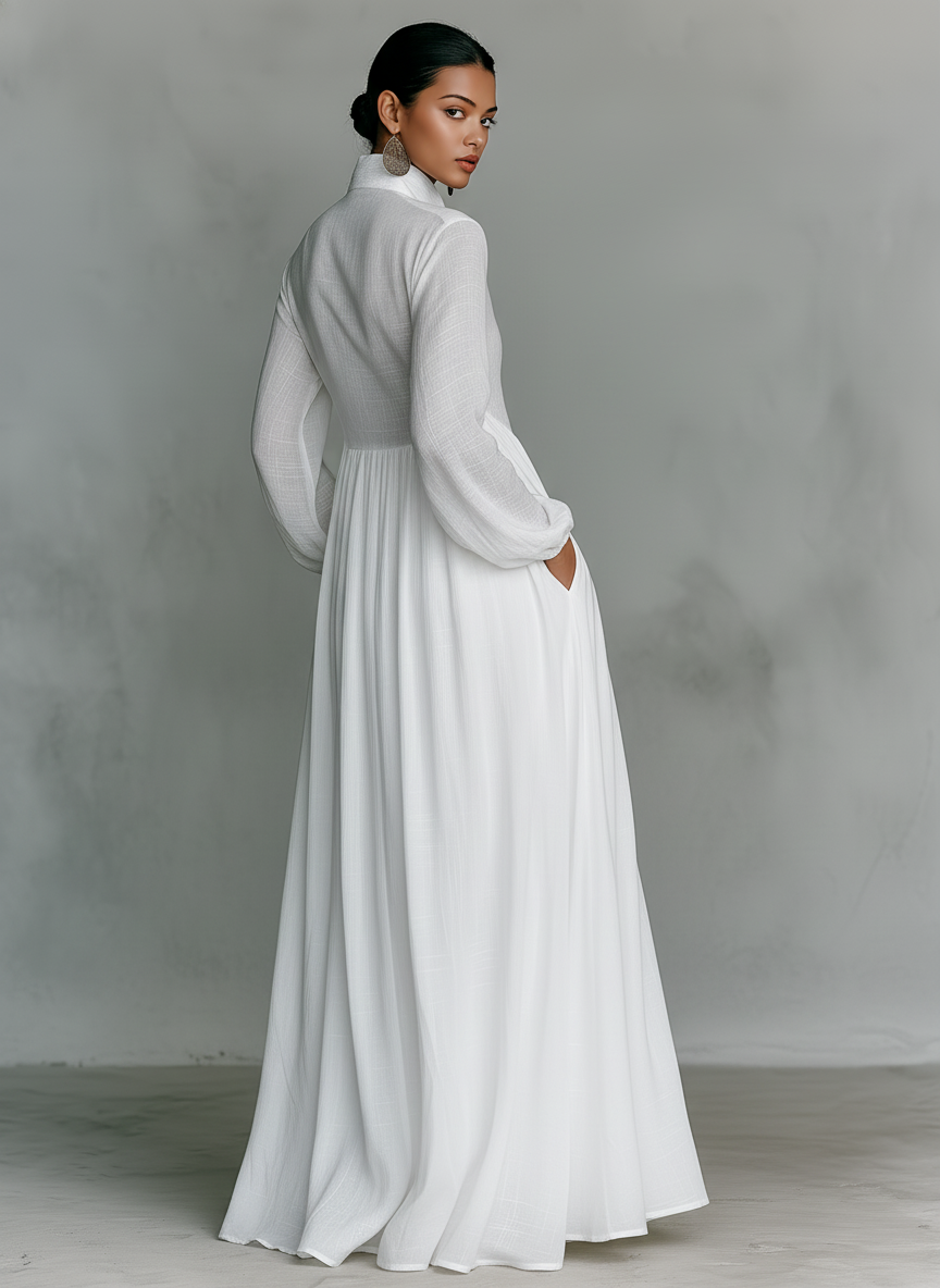 Cumman | Cotton and Linen Patchwork Maxi Dress