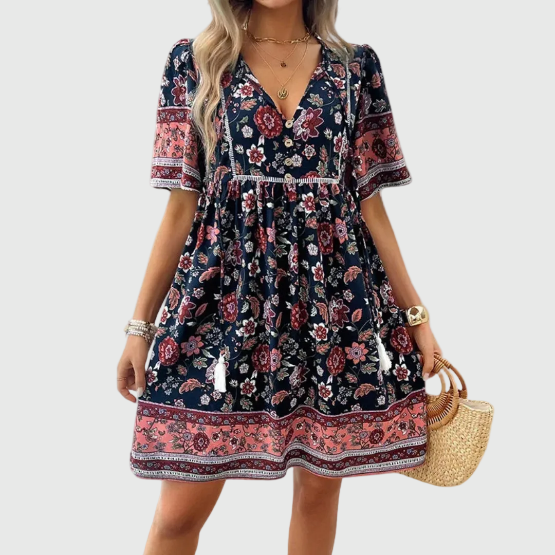 Bláithín | Elegant Floral Mini Dress