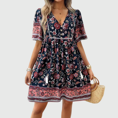 Bláithín | Elegant Floral Mini Dress