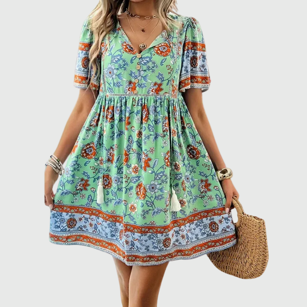 Bláithín | Elegant Floral Mini Dress