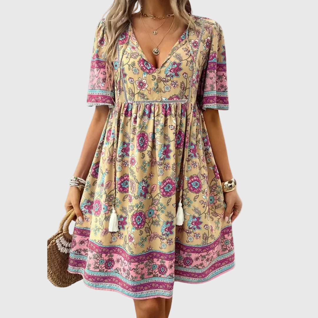 Bláithín | Elegant Floral Mini Dress