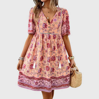Bláithín | Elegant Floral Mini Dress