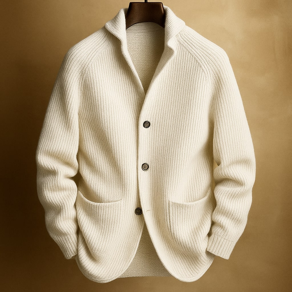 Turlough | Men’s Ribbed Wool Cardigan