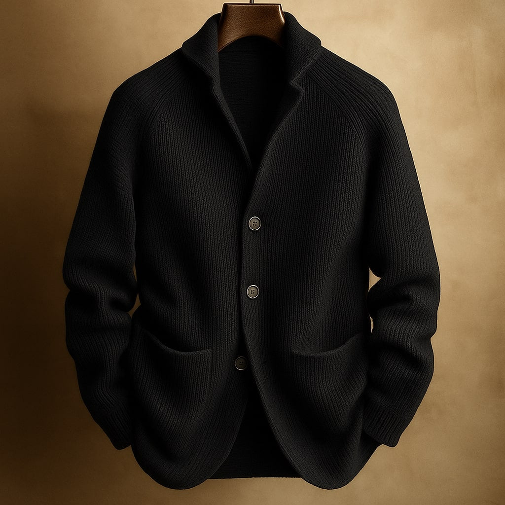 Turlough | Men’s Ribbed Wool Cardigan