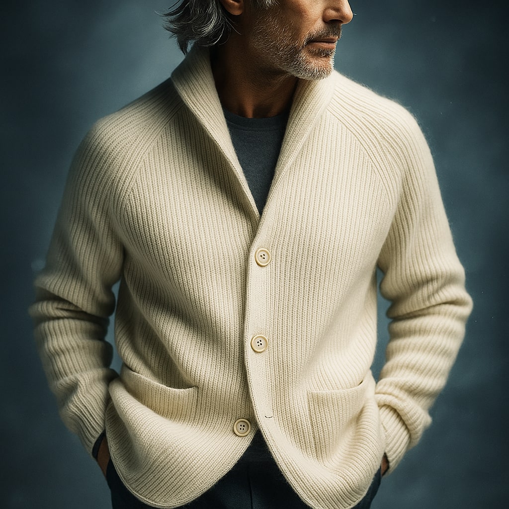 Turlough | Men’s Ribbed Wool Cardigan