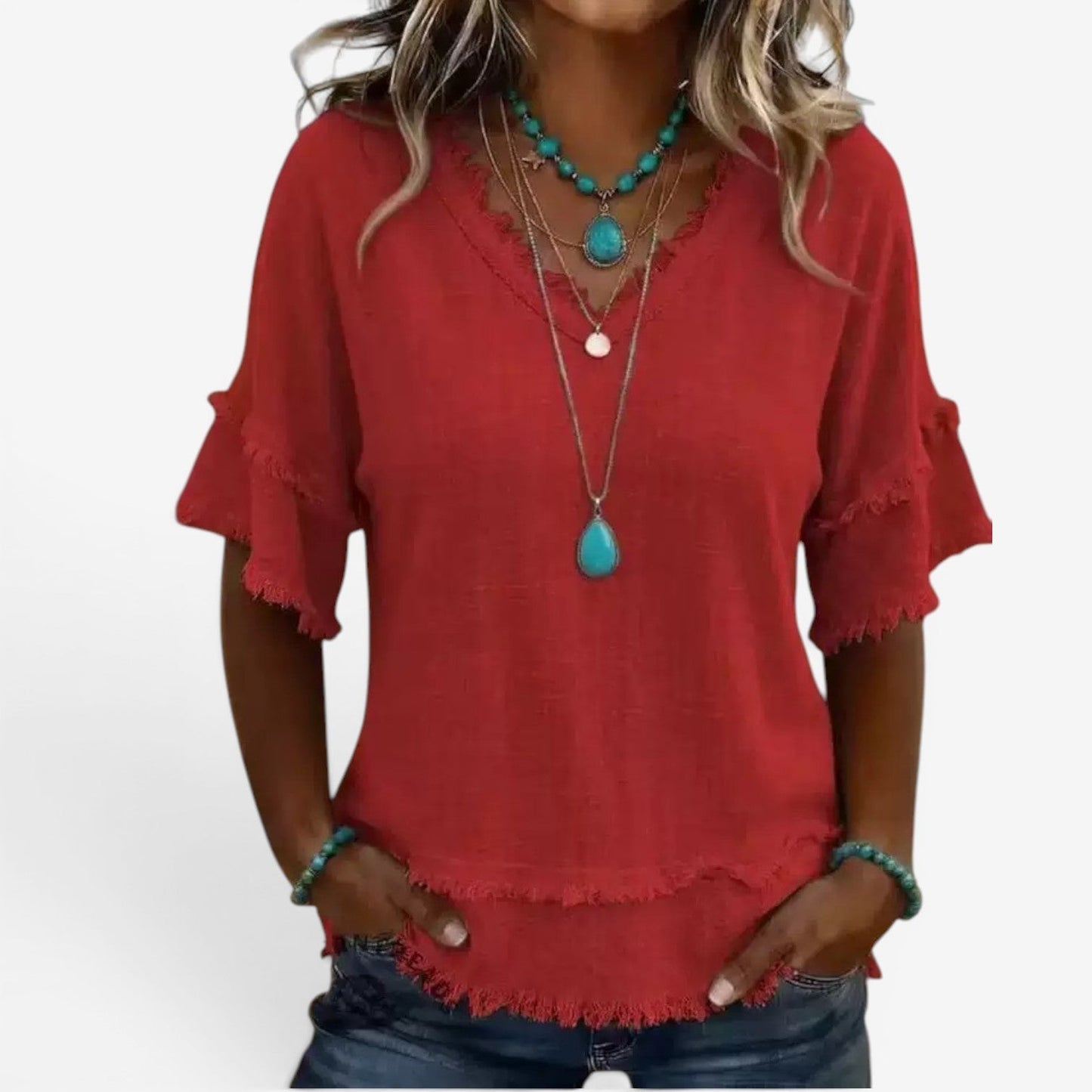 Saorlaith | V-Neck Blouse
