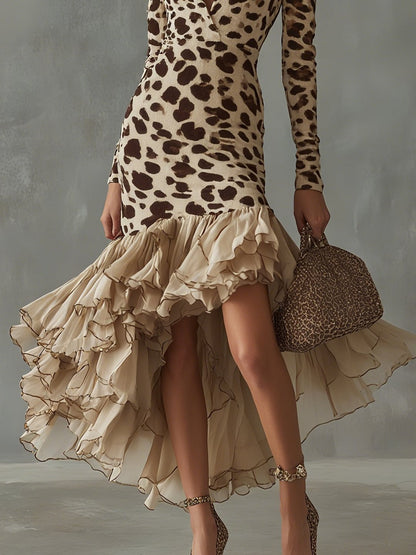 Lassair | Animal Print Frill Dress