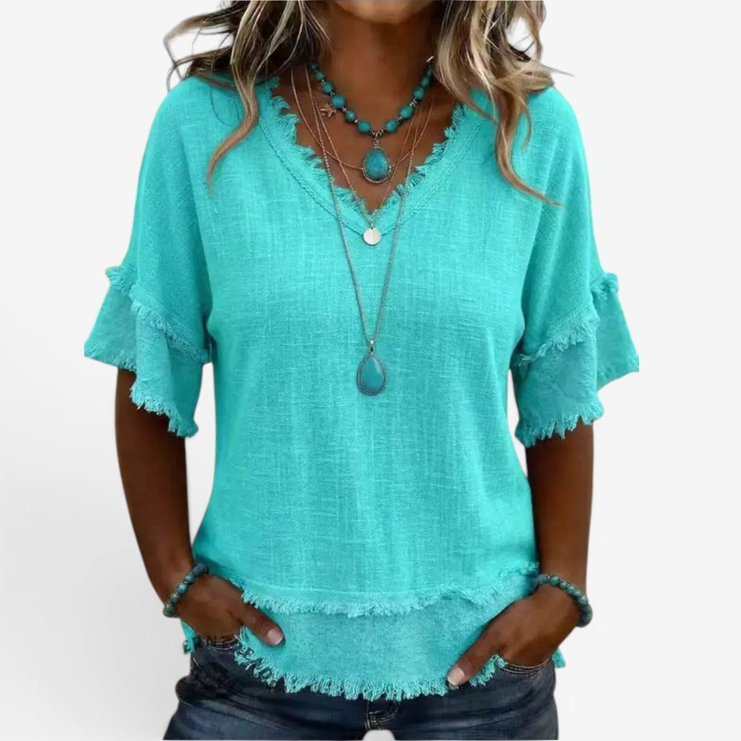 Saorlaith | V-Neck Blouse
