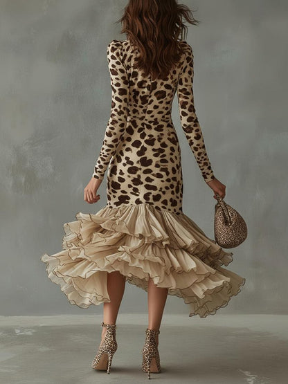 Lassair | Animal Print Frill Dress