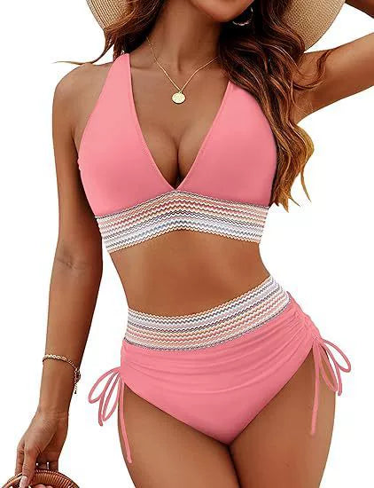 Colorful striped bikini