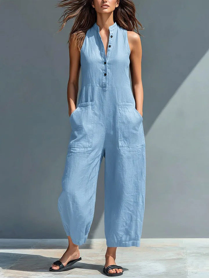 Éabha™ | Sleeveless Mandarin Jumpsuit