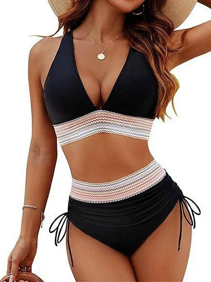 Colorful striped bikini
