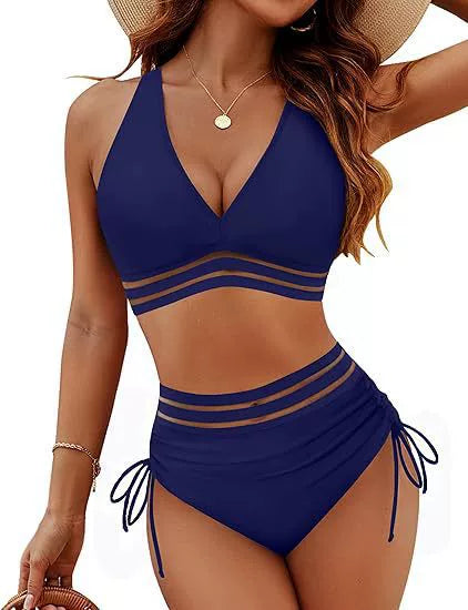 Leopard print two-piece swimsuit