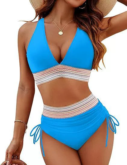 Colorful striped bikini
