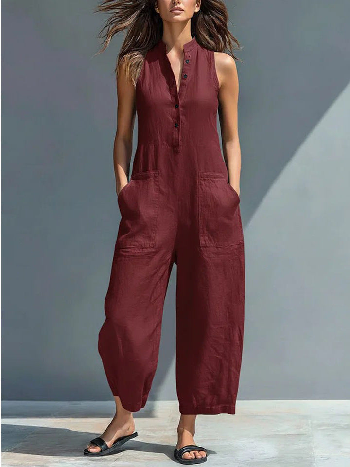 Éabha™ | Sleeveless Mandarin Jumpsuit