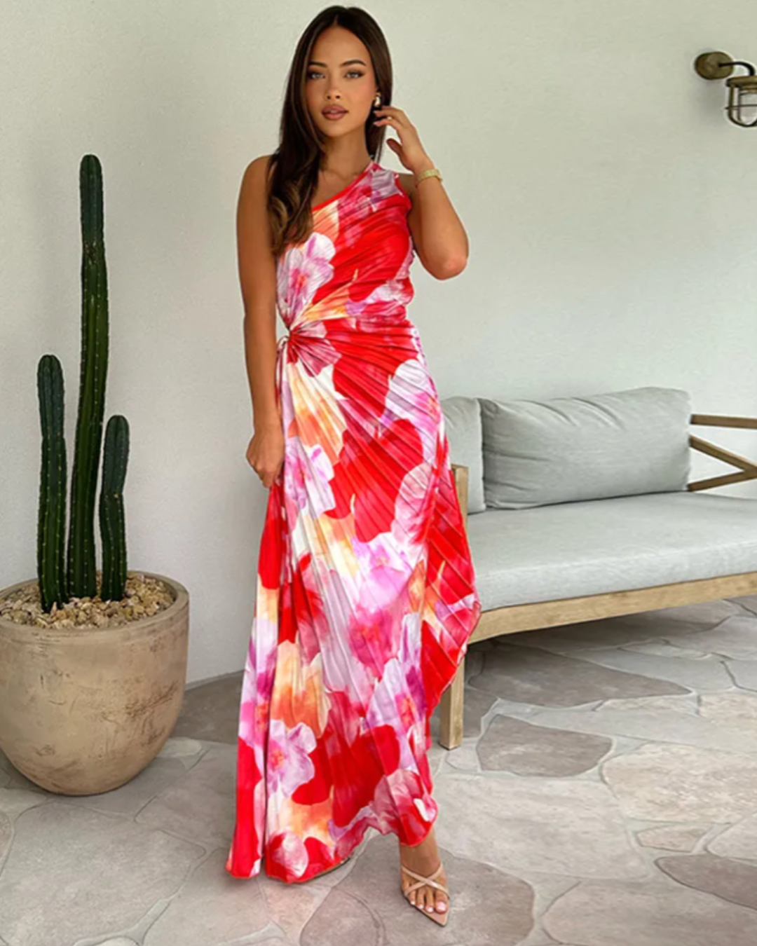 Fionnghuala | Tropical Print Evening Dress