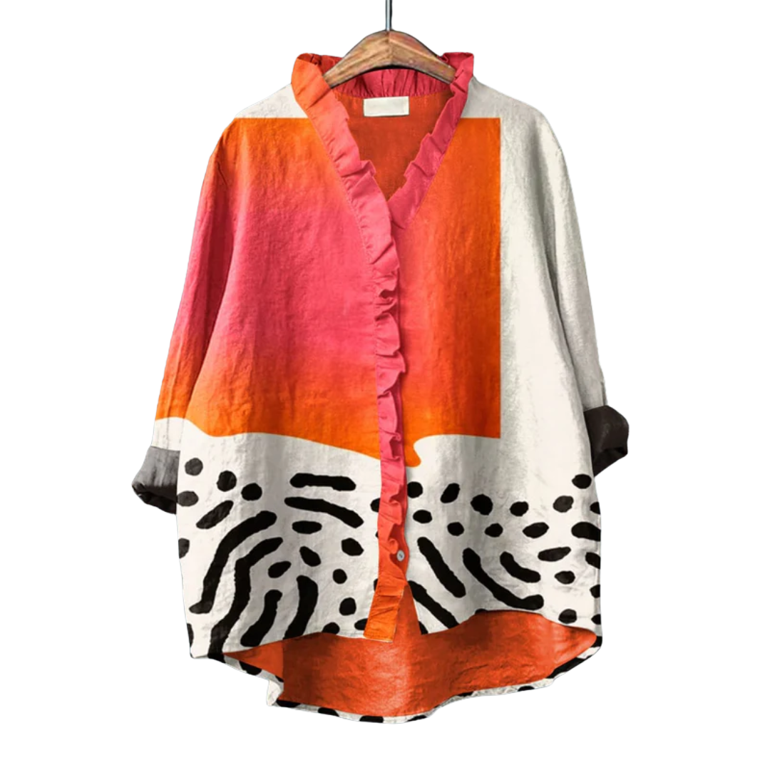 Nuala™ | Artistic Print Summer Blouse