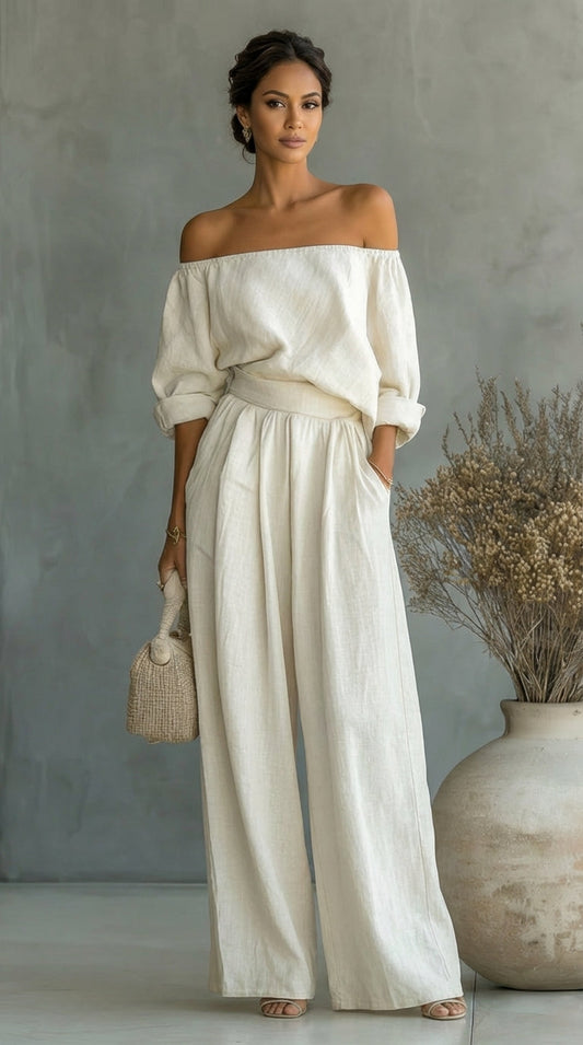 Deirdre | Linen-Effect Summer Set