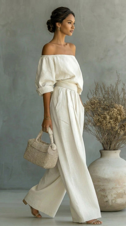Deirdre | Linen-Effect Summer Set