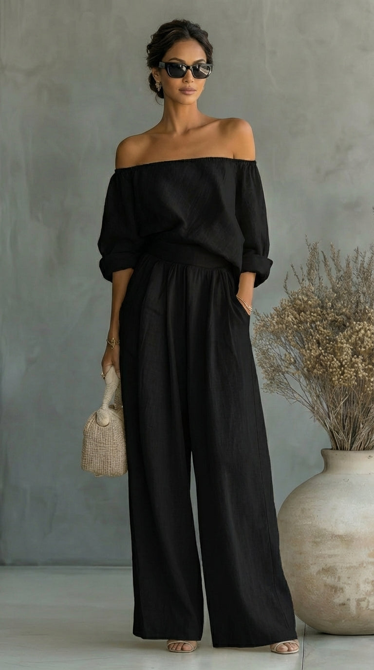 Deirdre | Linen-Effect Summer Set