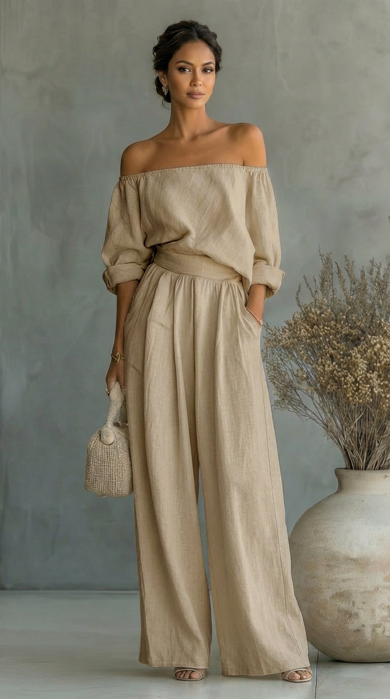 Deirdre | Linen-Effect Summer Set