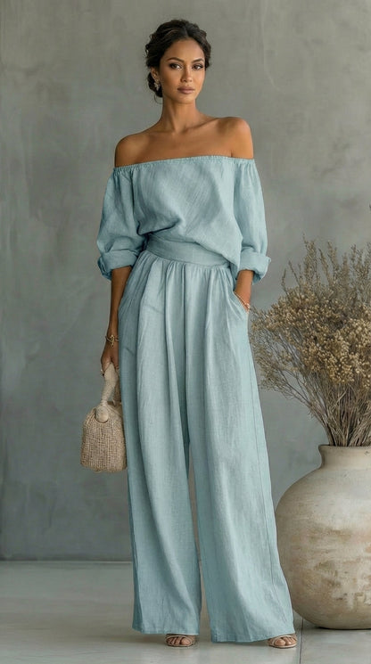 Deirdre | Linen-Effect Summer Set