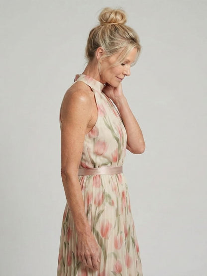 Méaraí | Halter Neck Floral Midi Dress
