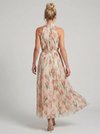 Méaraí | Halter Neck Floral Midi Dress