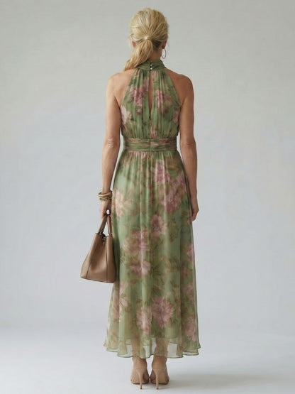 Aignéis | Gathered Halter Midi Dress