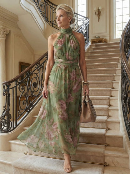 Aignéis | Gathered Halter Midi Dress
