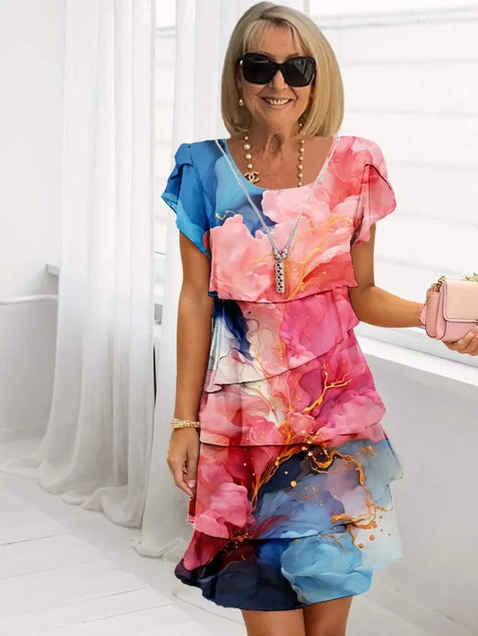 Bairbre | Floral Ruffle Midi Dress
