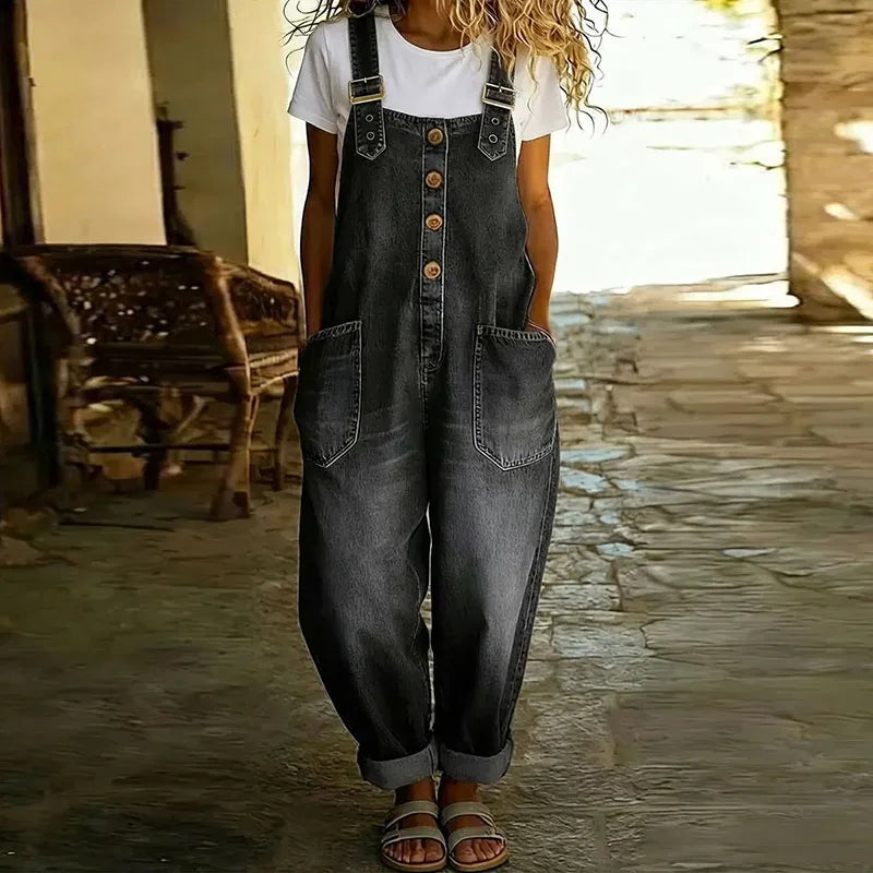Deirbhile | Vintage Denim-Look Dungarees