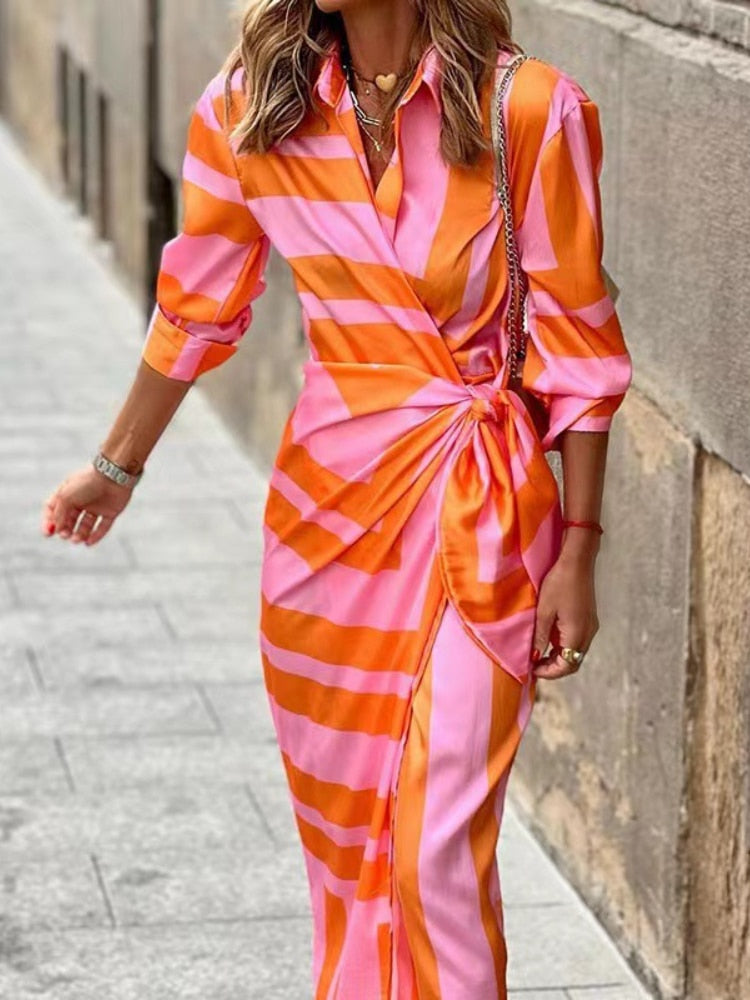 Teamhair | Printed Wrap Maxi Dress
