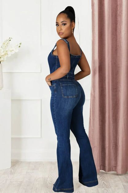 Sorcha - Wide-Leg Denim Jumpsuit